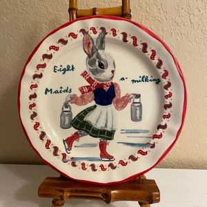Nathalie Lete Eight Maids A Milking Bunny Plate
